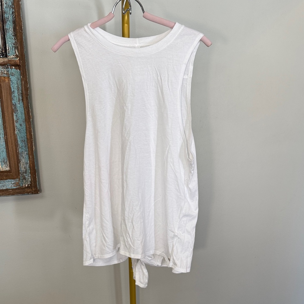 Fabletics White open & Knot-Back Sleeveless Tank … - image 2